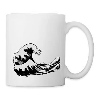 wave Fuji print wave manga japon hokusai - Mug - white - Right