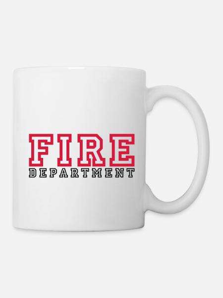 Schriftzug FIRE Department - Tasse - Weiß