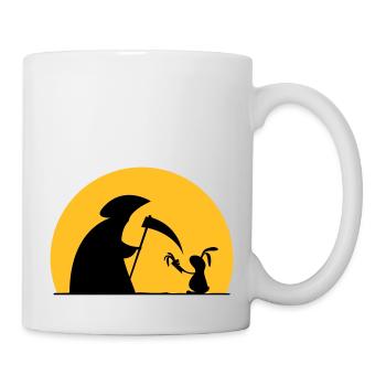 Hase Kaninchen Möhre Tod Sensenmann Karotte bunny - Tasse - Weiß - Rechts