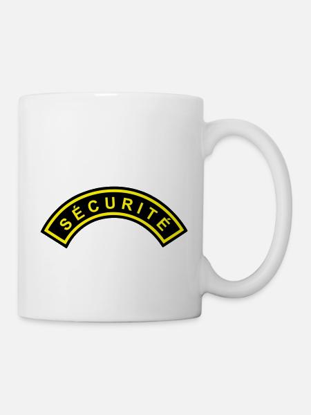 Ecusson Sécurité demilune 2c - Mug blanc - blanc