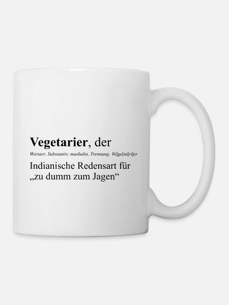 Vegetarians: Too stupid to hunt - Mug - white