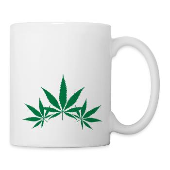 cannabis leaf ganja weed hash weed - Mug - white - Right