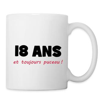 18 ans et toujours puceau ! - Mug blanc - blanc - Droite
