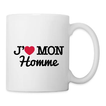 J'aime mon homme - Mug blanc - blanc - Droite