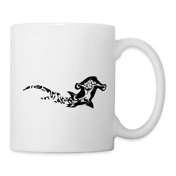 toller Hammerhai-Tribal-Tattoo-Stil - Tasse - Weiß - Rechts