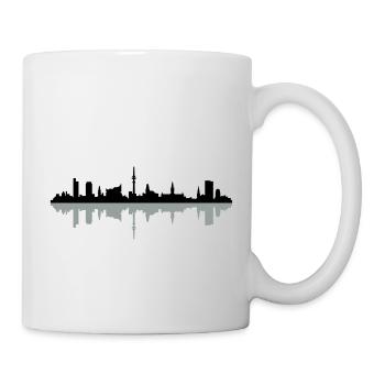 Skyline Hamburg Schatten - Tasse - Weiß - Rechts