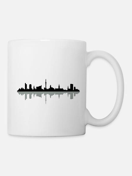 Skyline Hamburg Schatten - Tasse - Weiß