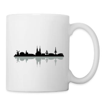 Skyline Bremen Schatten - Tasse - Weiß - Rechts