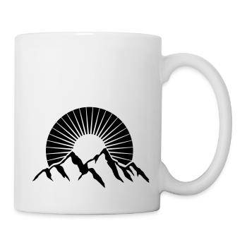 Belles montagnes avec soleil - Mug blanc - blanc - Droite