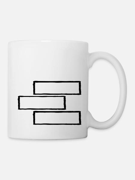 3 Rechteckige Rahmen - Tasse - Weiß