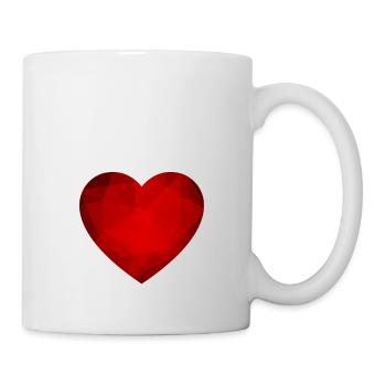 Rotes Herz - Tasse - Weiß - Rechts