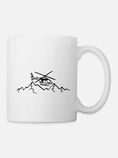 Berge Rettungsflieger Notruf - Tasse - Weiß