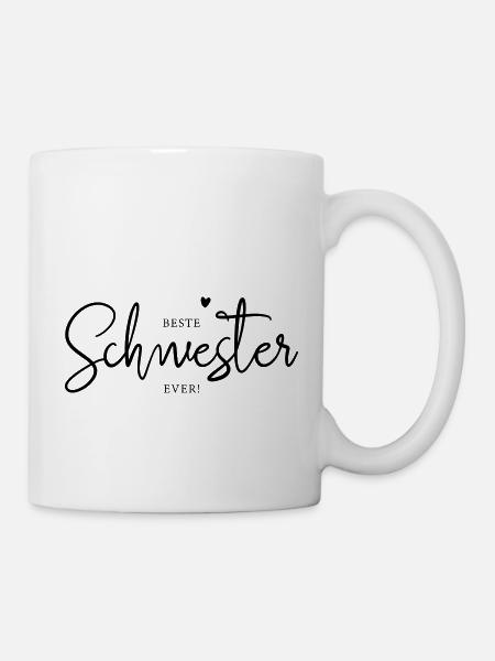 Die beste Schwester der Welt Geschenk Spruch - Tasse - Weiß