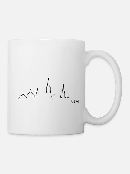 Skyline Ulm Silhouette - Tasse - Weiß