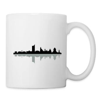 Skyline Leipzig Schatten - Tasse - Weiß - Rechts