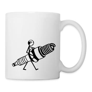 Mechatroniker mit Zündkerze - Tasse - Weiß - Rechts