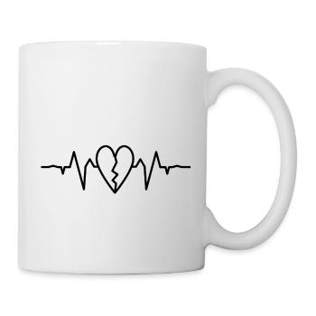 Herz ekg black - Tasse - Weiß - Rechts