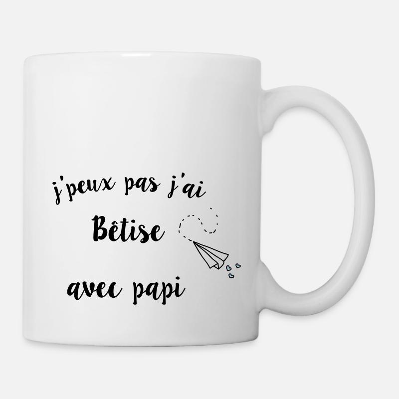 j'peux pas j'ai bêtise avec papi - Mug blanc - blanc