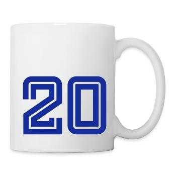 College Numbers, Nummern, Sports Numbers, 20 - Mug blanc - blanc - Droite