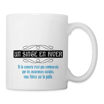 un singe en hiver - Mug blanc - blanc - Droite