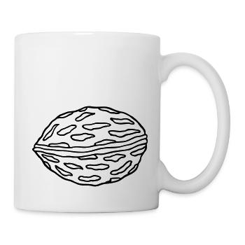 Walnuss - Tasse - Weiß - Rechts