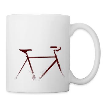 distressed vintage bike - Mug - white - Right