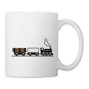 dampflok railroad toy freight train - Mug - white - Right