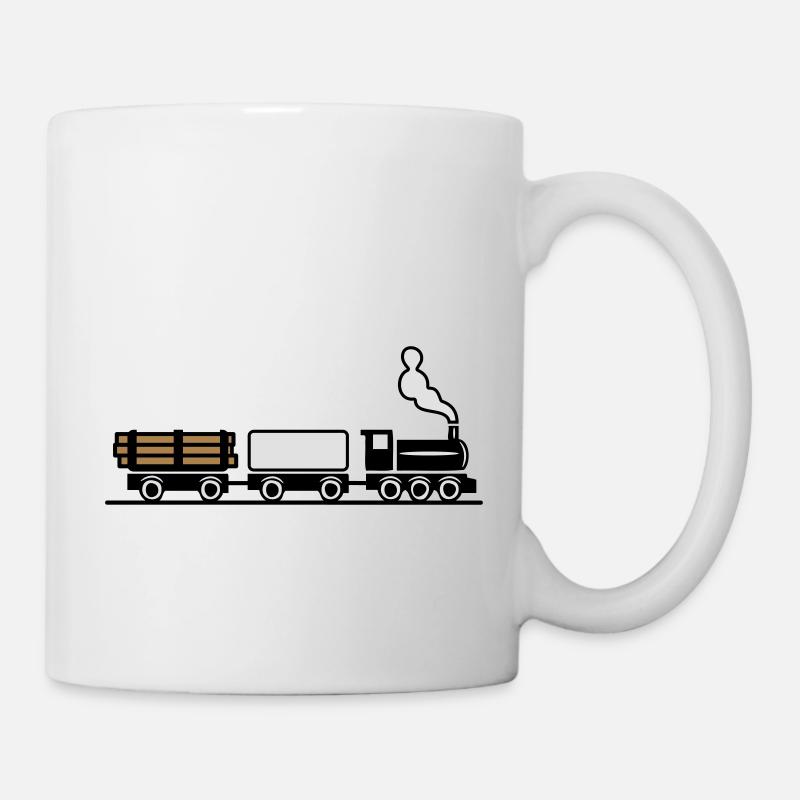 dampflok chemin de fer train de marchandises de jo - Mug blanc - blanc