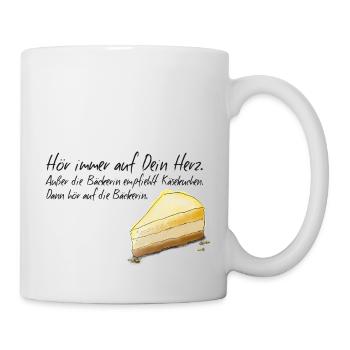 Käsekuchen T-Shirt - Tasse - Weiß - Rechts