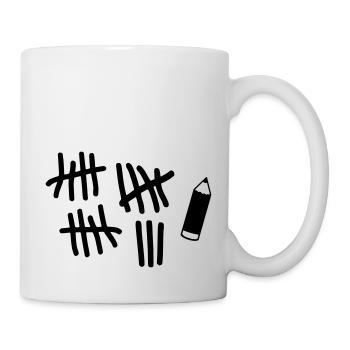 Striche - Stift - Tasse - Weiß - Rechts