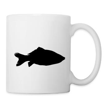 fish carp silhouette - Tasse - Weiß - Rechts