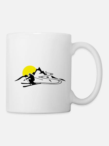 Winter - Skifahrer Berge - Tasse - Weiß