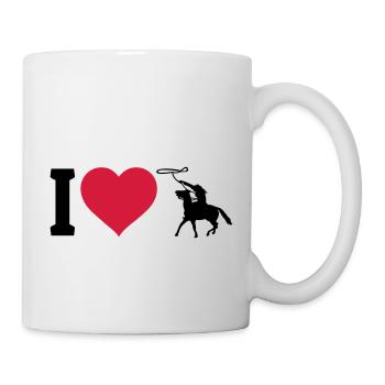 J'aime l'équitation western - Mug blanc - blanc - Droite