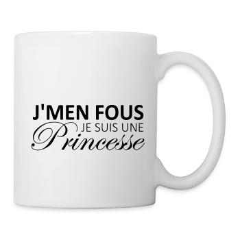 j'men fous je suis une princesse - Mug blanc - blanc - Droite