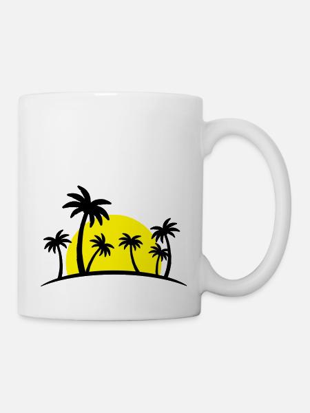 island palm sun - Tasse - Weiß