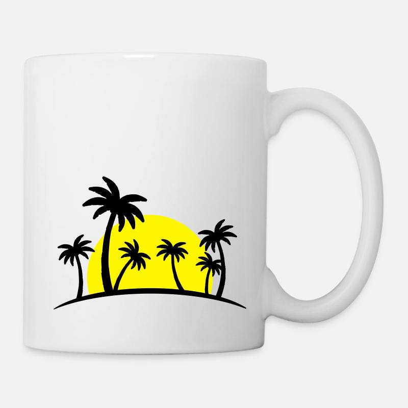 island palm sun - Tasse - Weiß