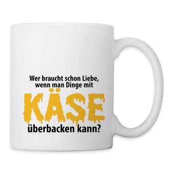 Liebe Käse backen Grill Ofen Herd Küche Toast Amor - Tasse - Weiß - Rechts