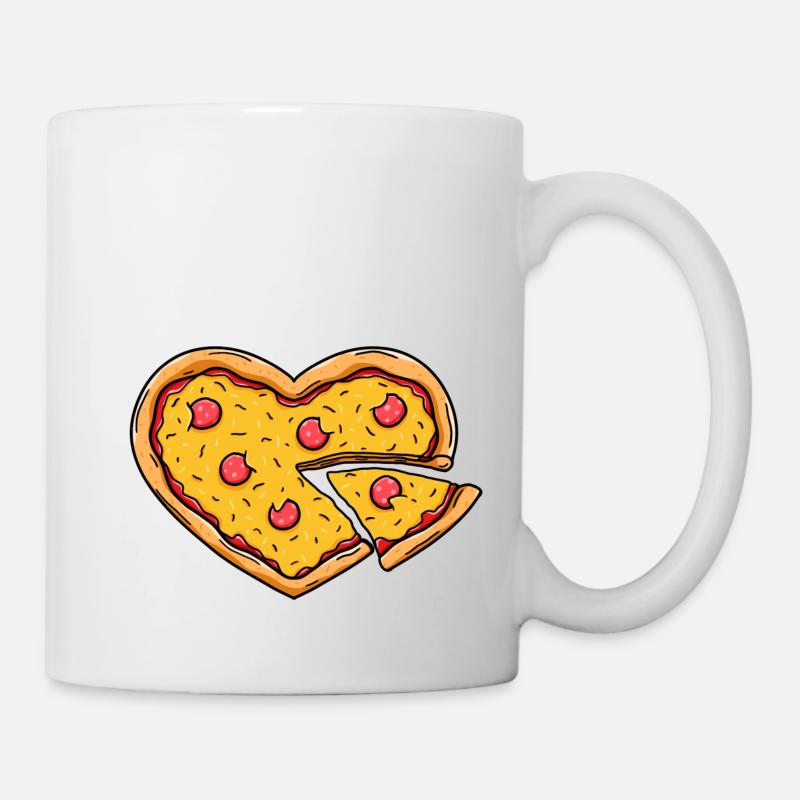 Pizza Herz - Tasse - Weiß
