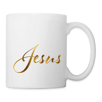 Jesus lettering gold - Mug - white - Right