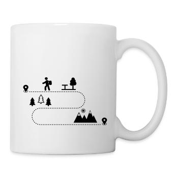 hiking in the mountains - Mug - white - Right