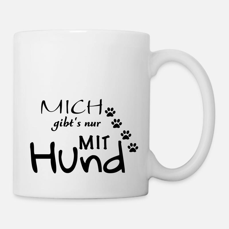I only exist with a dog - Mug - white