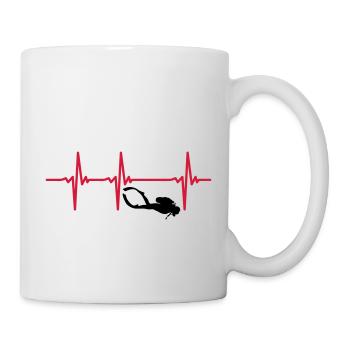 Heartbeat scuba diving - scuba diving - Mug - white - Right