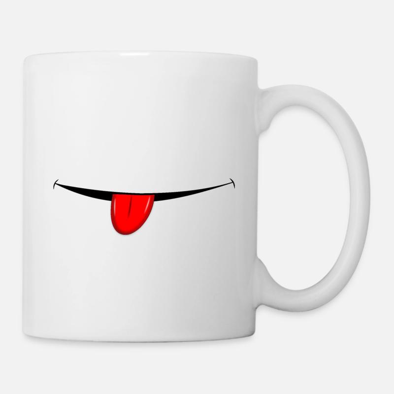 Comic Lachen mit Zunge - Tasse - Weiß