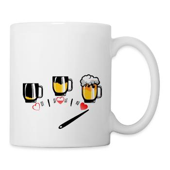 beer fill alcohol humor gauge heart happiness - Mug - white - Right