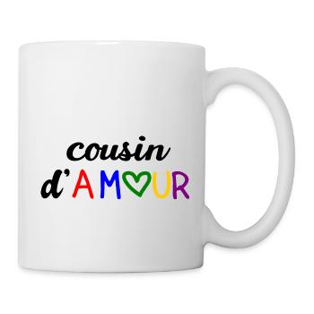 T shirt cousin d'amour, famille, - Mug blanc - blanc - Droite
