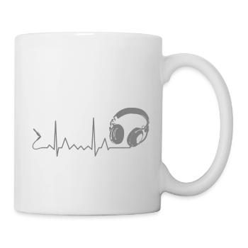 Kopfhörer Herzschlag Puls Beat EKG Musik - Tasse - Weiß - Rechts
