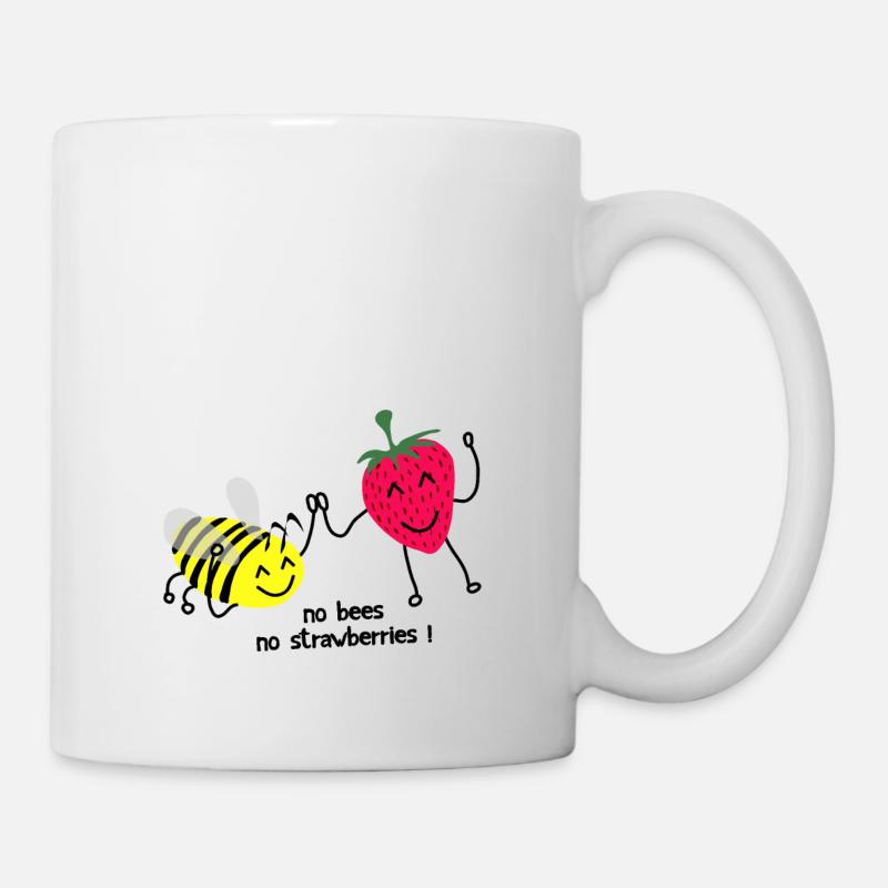 No bees no strawberries - Mug - white