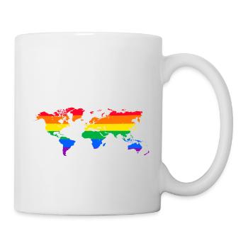 lgbt world map csd rainbow aesthetic gay pride - Mug - white - Right
