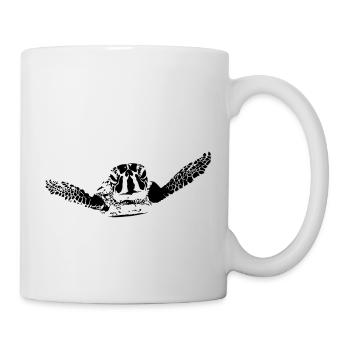 Nager la tortue dans l'eau - Mug blanc - blanc - Droite
