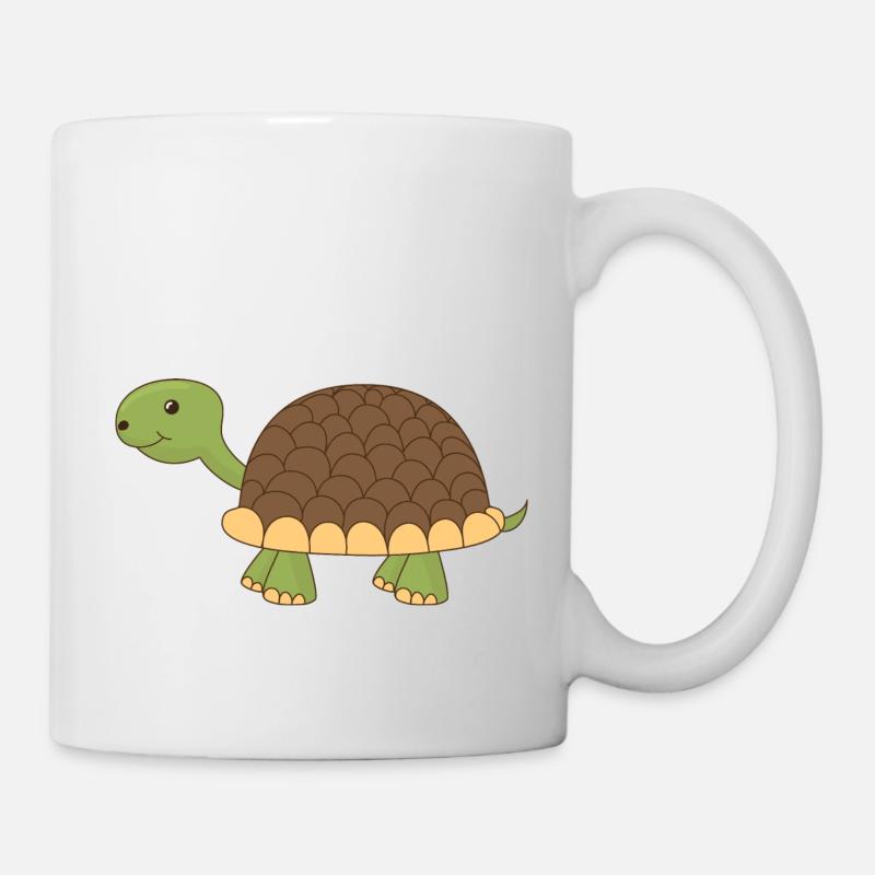 Tortue heureuse - Mug blanc - blanc